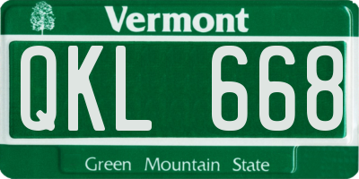 VT license plate QKL668