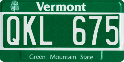 VT license plate QKL675