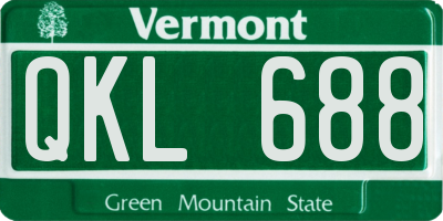 VT license plate QKL688