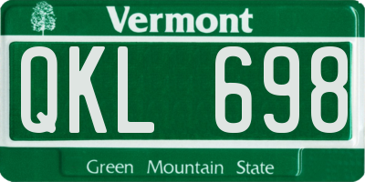 VT license plate QKL698