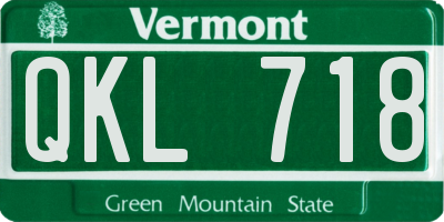 VT license plate QKL718