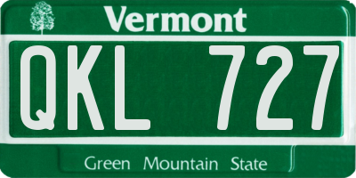 VT license plate QKL727