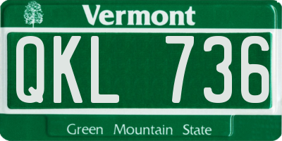 VT license plate QKL736