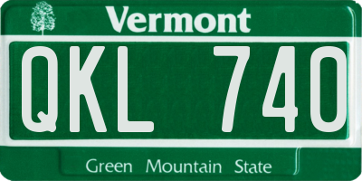 VT license plate QKL740
