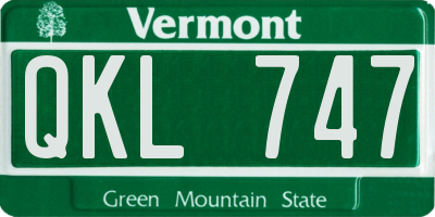VT license plate QKL747