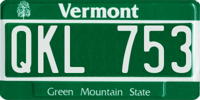 VT license plate QKL753