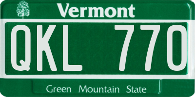 VT license plate QKL770