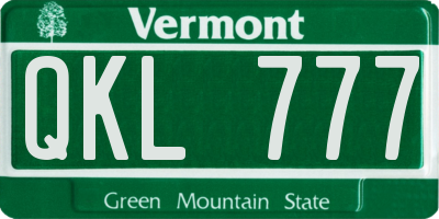 VT license plate QKL777