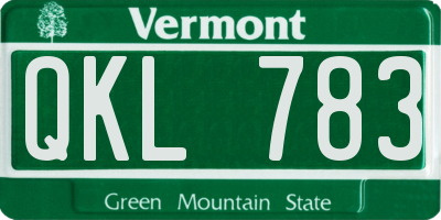 VT license plate QKL783