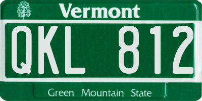 VT license plate QKL812