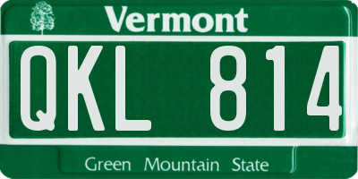 VT license plate QKL814