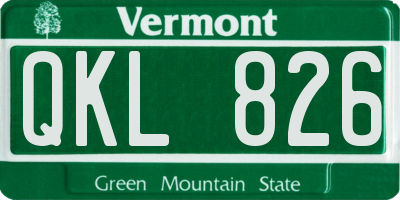 VT license plate QKL826