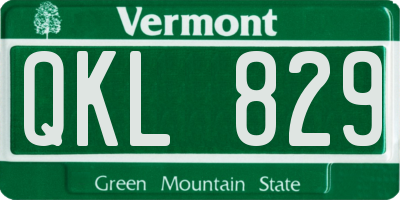 VT license plate QKL829