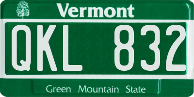 VT license plate QKL832