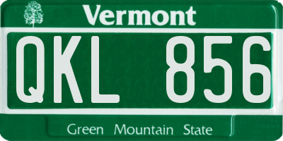 VT license plate QKL856