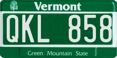 VT license plate QKL858