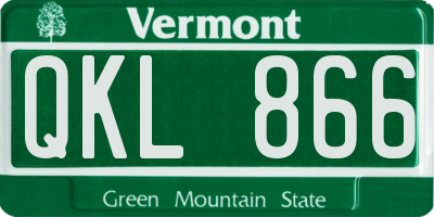 VT license plate QKL866