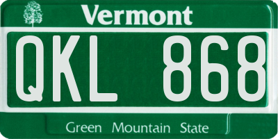 VT license plate QKL868