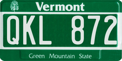 VT license plate QKL872