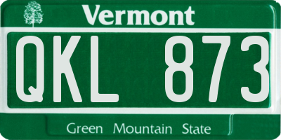 VT license plate QKL873