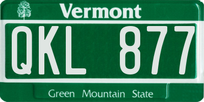 VT license plate QKL877