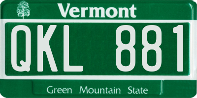 VT license plate QKL881