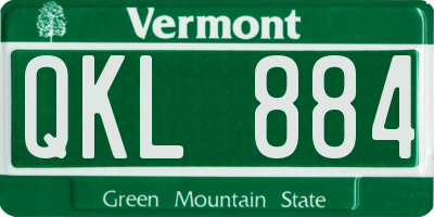 VT license plate QKL884