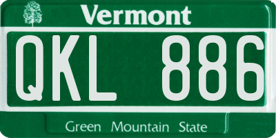 VT license plate QKL886