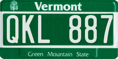 VT license plate QKL887