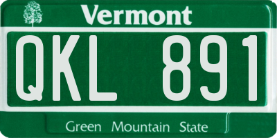 VT license plate QKL891