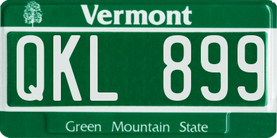 VT license plate QKL899