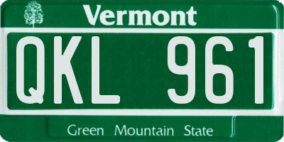VT license plate QKL961