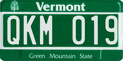 VT license plate QKM019