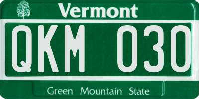 VT license plate QKM030