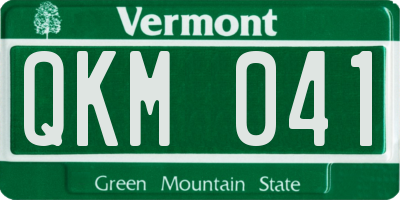 VT license plate QKM041