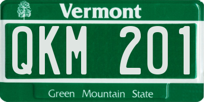 VT license plate QKM201