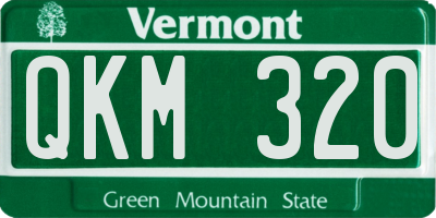 VT license plate QKM320