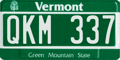 VT license plate QKM337