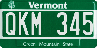 VT license plate QKM345