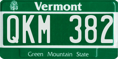 VT license plate QKM382