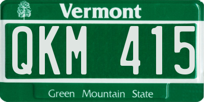 VT license plate QKM415