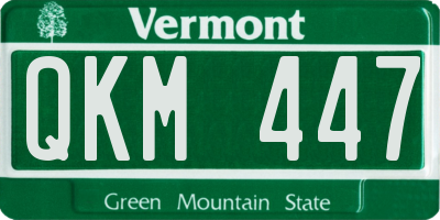 VT license plate QKM447