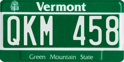 VT license plate QKM458