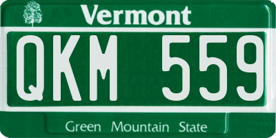 VT license plate QKM559