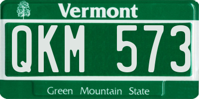 VT license plate QKM573