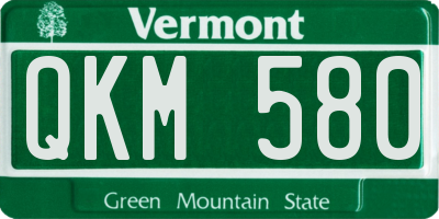 VT license plate QKM580