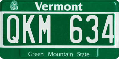 VT license plate QKM634