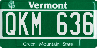 VT license plate QKM636