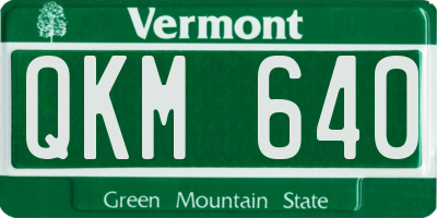 VT license plate QKM640