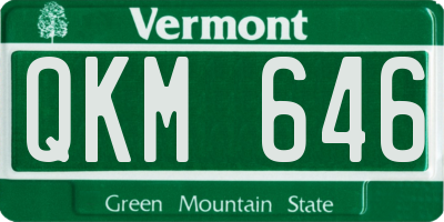 VT license plate QKM646